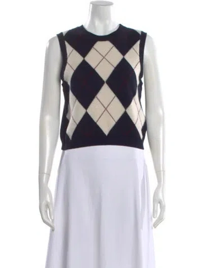 Pre-owned Frame Cashmere Houndstooth Print Sweater In Multi