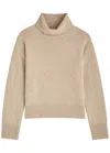 Frame Roll-neck Cashmere Sweater In Beige