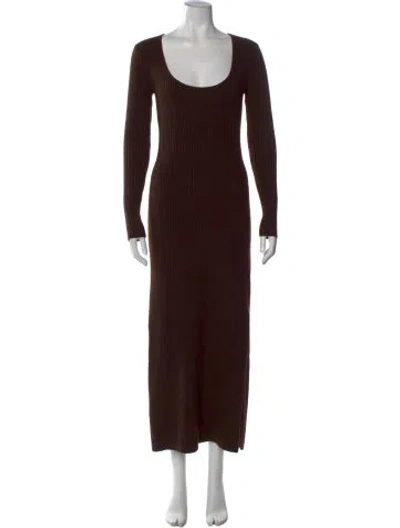 Pre-owned Frame Cashmere Long Dress In Brown