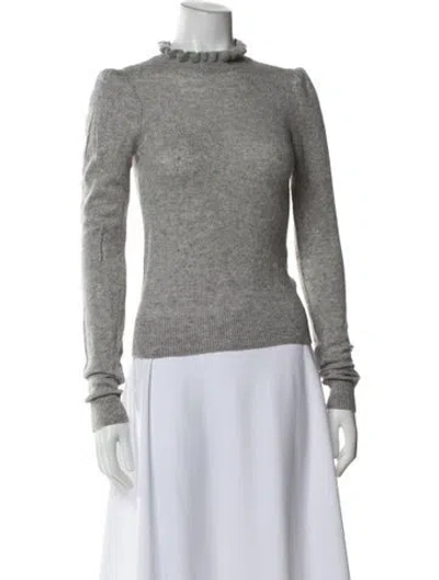 Pre-owned Frame Cashmere Mock Neck Sweater In Gray