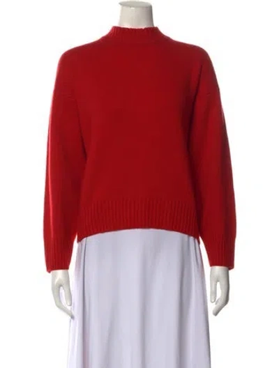 Pre-owned Frame Cashmere Mock Neck Sweater W/ Tags In Red