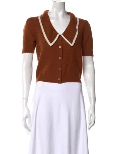 Pre-owned Frame Cashmere Open Front Sweater In Brown
