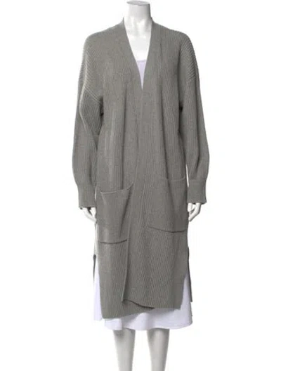 Pre-owned Frame Cashmere Open Front Sweater In Grey