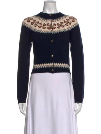 Pre-owned Frame Cashmere Patterned Sweater In Black