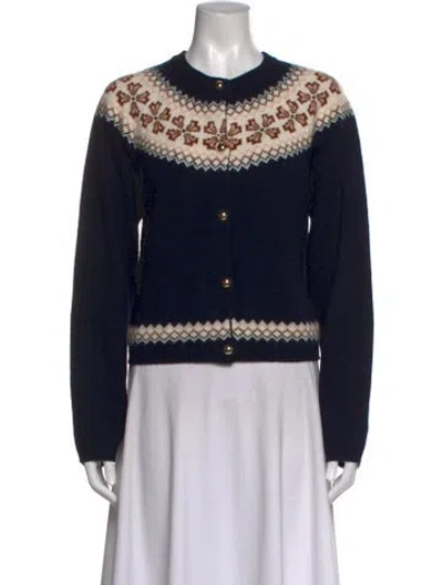 Pre-owned Frame Cashmere Patterned Sweater In Black