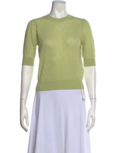 Pre-owned Frame Cashmere Patterned Sweater In Green