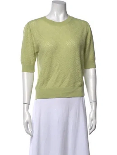 Pre-owned Frame Cashmere Patterned Sweater In Green