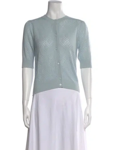 Pre-owned Frame Cashmere Patterned Sweater W/ Tags In Blue
