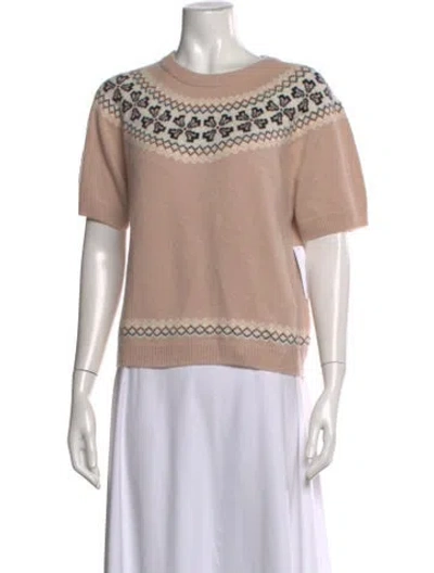 Pre-owned Frame Cashmere Patterned Sweater W/ Tags In Neutral