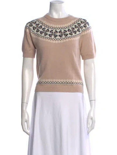 Pre-owned Frame Cashmere Patterned Sweater W/ Tags In Neutral