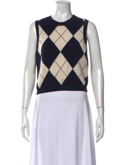 Pre-owned Frame Cashmere Plaid Print Sweater In Black