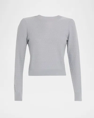FRAME CASHMERE POINTELLE CREWNECK SWEATER