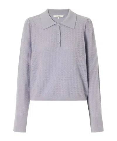 Frame The Honeycomb Cashmere Polo Sweater In Purple