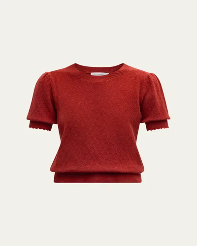 Frame Cashmere Puff-sleeve Sweater In Paprika