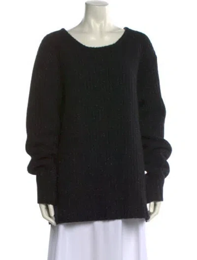Pre-owned Frame Cashmere Scoop Neck Sweater In Black