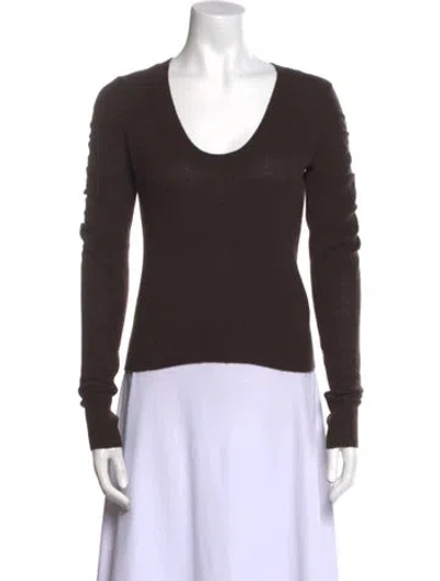 Pre-owned Frame Cashmere Scoop Neck Sweater In Black
