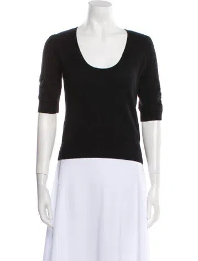 Pre-owned Frame Cashmere Scoop Neck Sweater In Black