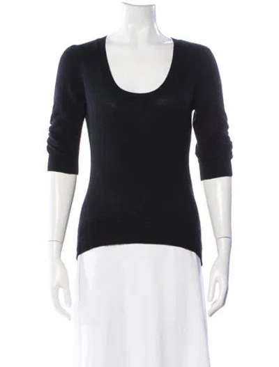 Pre-owned Frame Cashmere Scoop Neck Sweater In Black