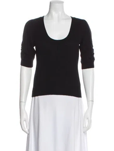 Pre-owned Frame Cashmere Scoop Neck Sweater In Black