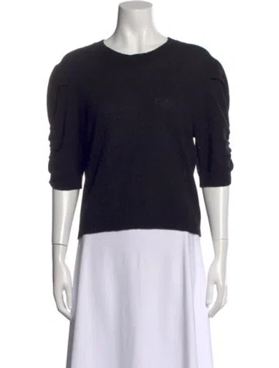 Pre-owned Frame Cashmere Scoop Neck Sweater In Black