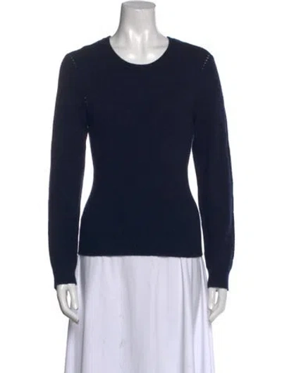 Pre-owned Frame Cashmere Scoop Neck Sweater In Blue