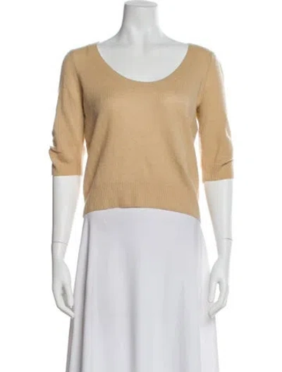 Pre-owned Frame Cashmere Scoop Neck Sweater In Brown