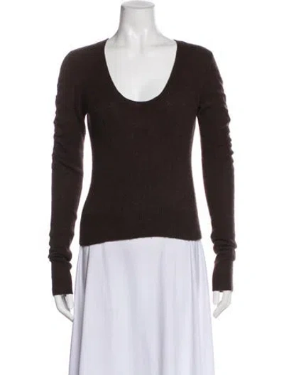 Pre-owned Frame Cashmere Scoop Neck Sweater In Brown