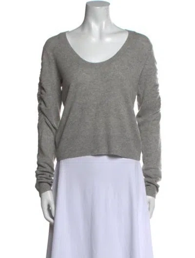 Pre-owned Frame Cashmere Scoop Neck Sweater In Gray