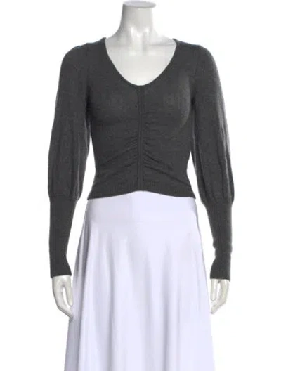 Pre-owned Frame Cashmere Scoop Neck Sweater In Gray
