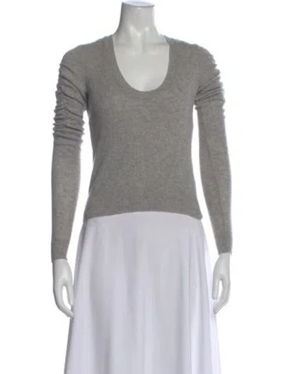 Pre-owned Frame Cashmere Scoop Neck Sweater In Gray