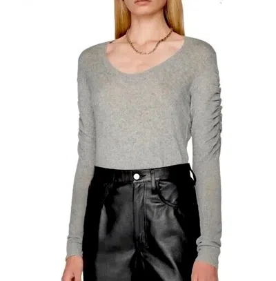 Frame Ruched Cashmere Sweater In Grey