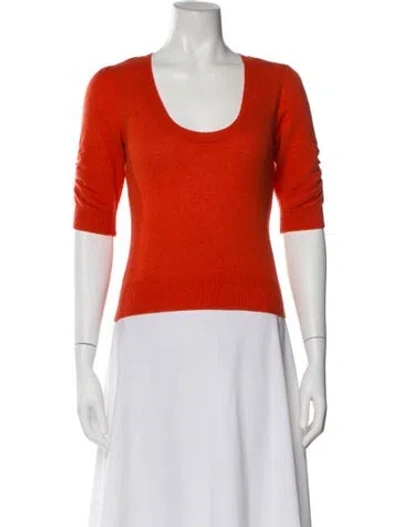 Pre-owned Frame Cashmere Scoop Neck Sweater In Orange