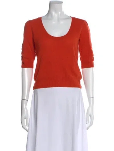 Pre-owned Frame Cashmere Scoop Neck Sweater In Orange