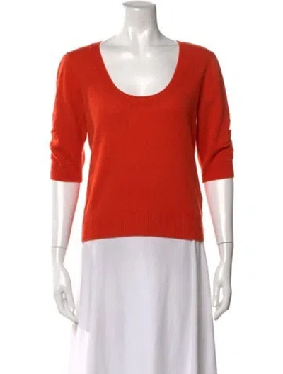 Pre-owned Frame Cashmere Scoop Neck Sweater In Orange