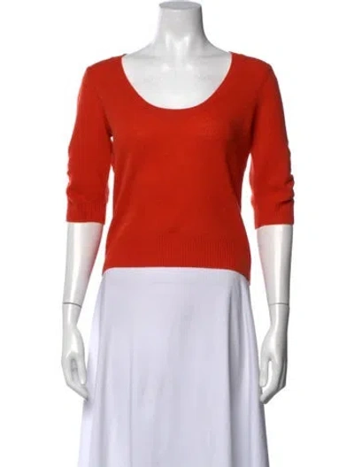 Pre-owned Frame Cashmere Scoop Neck Sweater In Orange