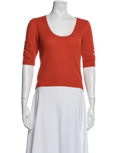 Pre-owned Frame Cashmere Scoop Neck Sweater In Orange