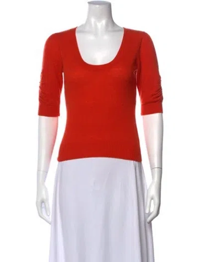 Pre-owned Frame Cashmere Scoop Neck Sweater In Orange