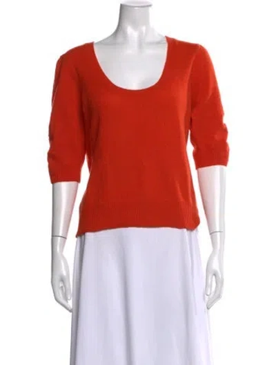 Pre-owned Frame Cashmere Scoop Neck Sweater In Orange