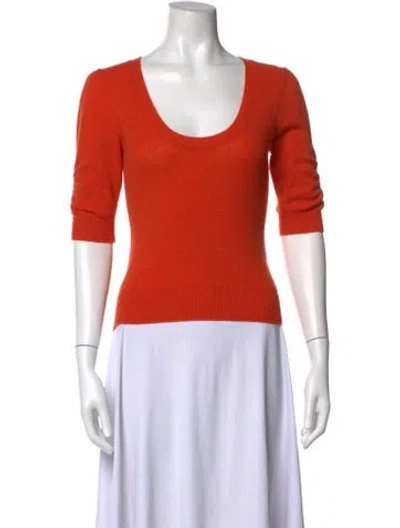 Pre-owned Frame Cashmere Scoop Neck Sweater In Orange