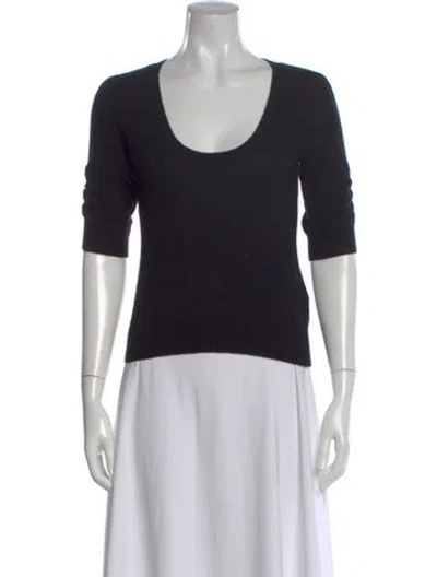 Pre-owned Frame Cashmere Scoop Neck Sweater W/ Tags In Black