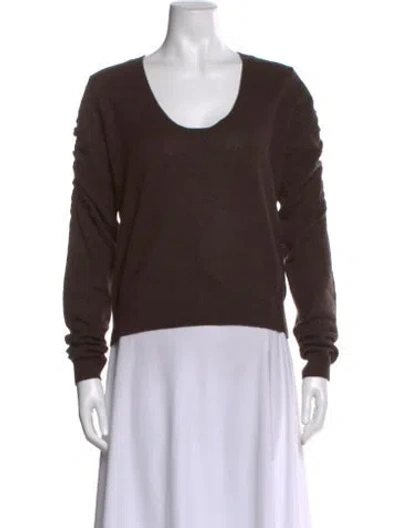 Pre-owned Frame Cashmere Scoop Neck Sweater W/ Tags In Brown