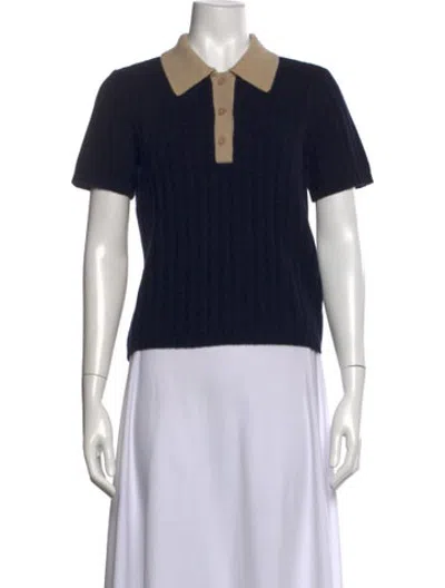 Pre-owned Frame Cashmere Short Sleeve Polo In Black