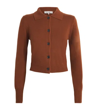 Frame Cashmere Shrunken Cardigan In Brown