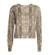 Frame Cashmere Snakeskin-effect Cardigan In Multi