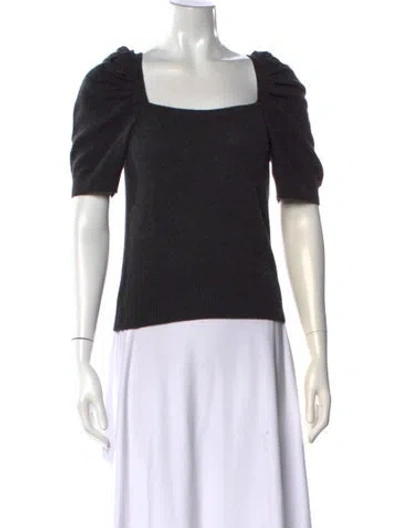 Pre-owned Frame Cashmere Square Neckline Sweater In Black