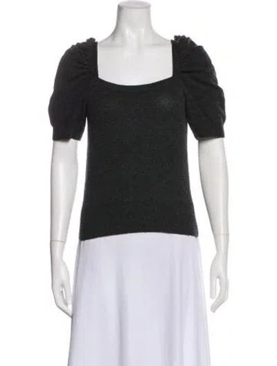 Pre-owned Frame Cashmere Square Neckline Top In Black