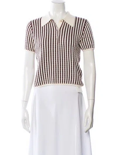 Pre-owned Frame Cashmere Striped Polo In Gray