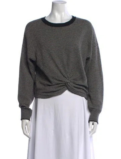 Pre-owned Frame Cashmere Striped Sweater In Black