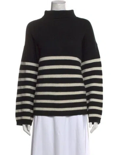 Pre-owned Frame Cashmere Striped Sweater In Black
