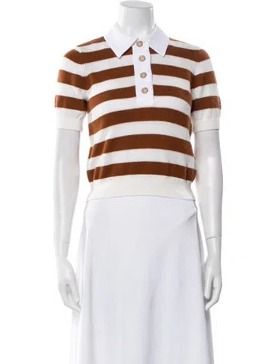 Pre-owned Frame Cashmere Striped Sweater W/ Tags In White